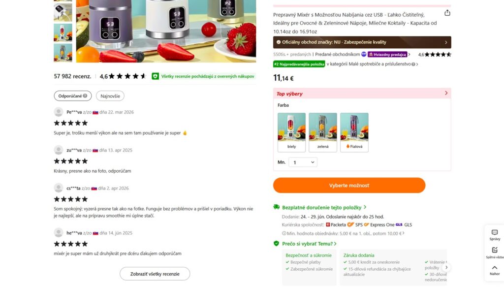 temu nakupovanie skúsenosti