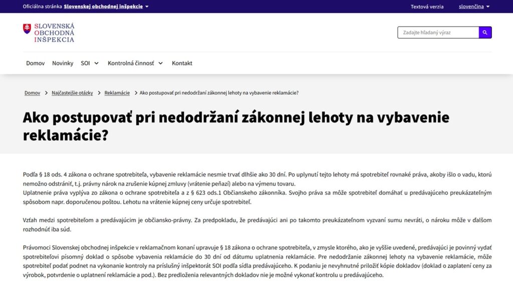 ako reklamovať tovar z e-shopu