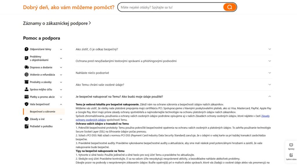 temu overenie e-shop
